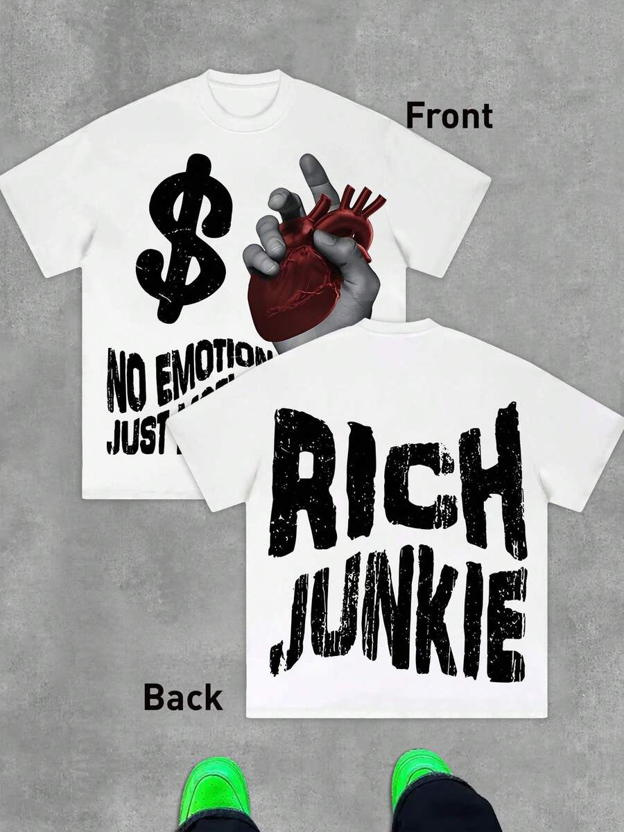 rich club T-Shirt Men's Y2K Style Graphic Cotton T-Shirt - Soft & Comfortable Crew Neck Short Sleeve Tee pwith Bold Portrait Print, Hip Hop Streetwear Fashion Top for All Seasons, Casual Streetwear | Round Neck Tshirt | Cotton Shirtp - Blanco - Ver 1