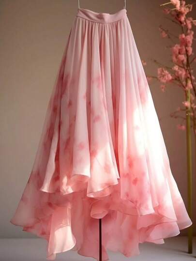 女士优雅花卉印花长裙