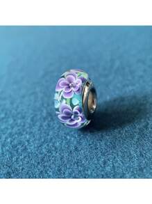 Encanto de vidrio Murano hecho a mano original, encantos de vidrio Murano auténticos para pulseras, encantos de flores para pulseras, encantos de cuentas de Murano, regalos de joyería para mujeres - flores - Ver 9