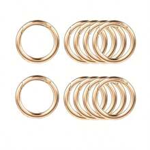10pcs Metallic O-Ring Snap Hooks Suitable For DIY Jewelry, Openable Round Keychain Carabiner Clip Dog Leash Connector - Multicolor - View 16