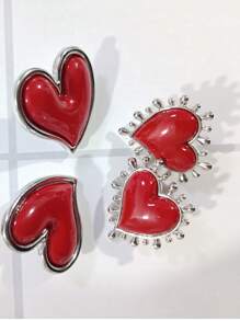 1 Pair Vintage Gothic Style Heart Shaped Earrings, Sweet And Fashionable, High-End And Luxurious, Suitable For Women