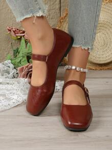 Eleganckie, wygodne, płaskie, miękkie podeszwy i miękka powierzchnia, styl wróżki, jesienne baleriny damskie z 2025 roku - Brązowy - Zobacz 1