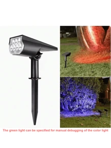 1pc 7LED Solar Powered Landscape Spotlight, Automatic On/Off, Waterproof, Garden Yard Lawn Tree Lights, 1200mAh Battery Capacity, Outdoor Garden Decor Solar Powered Lights - Multicolor - View 10
