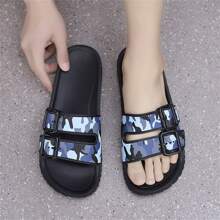 Plus Size Men's New Breathable Sandals, Lightweight Slide Slippers, Non-Slip Outdoor Wear, Korean Style Beach Shoes, Odor-Resistant Comfortable EVA Slip-On Casual