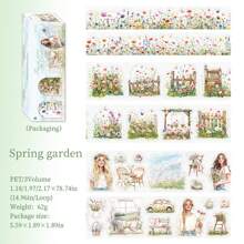 3 卷花卉和人物主题装饰和纸胶带套装，“花园时刻”系列，适用于剪贴簿 - 彩色 - 查看 13