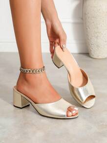 Damskie modne czerwone sandały na obcasie z okrągłym noskiem, wygodne i uniwersalne, wiosna/lato