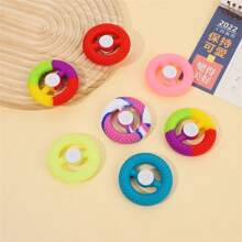 1pc Silicone Fidget Fingertip Spinner Toy, Anti-Anxiety Creative Stress Relief Gyro, Random Color - Multicolor - View 2
