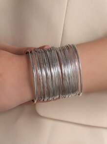 1 Stück vintage mehrschichtiges goldfarbenes gewölbtes breites Armreif-Armband, übertriebenes Manschetten-Armband Schmuckgeschenk für Frauen