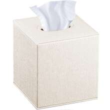 1 件纸巾盒，升级为 99% 兼容大尺寸，尺寸为 5.82 * 5.51 * 5.51 英寸，现代纸巾盒，皮革干纸巾盒，适用于浴室梳妆台、床头柜、餐桌和书桌。