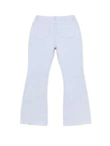 Quần jeans ống rộng cạp cao, co giãn, dáng suông, cỡ lớn, màu trắng, thích hợp cho kỳ nghỉ, trang phục ngoài trời, phong cách denim, quần xuân. - trắng - Xem 6