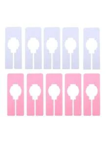 10pcs Clothing Size Divider Clips, Rectangular Hanger Dividers With Blank Labels For Garment Organization And Classification - Multicolor - View 18