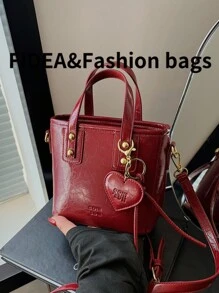 Nuevo bolso de cubo de moda para mujer de unicolor y minimalista de piel de PU, estilo elevado perfecto para citas y salidas informales, versátil bolso cruzado mini