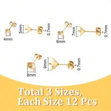 MAGICALCUTDIE 2boxes 48pcs 304 Stainless Steel Stud Earring Finding 4 Claw Prong Earring Settings Golden 5~9mm Inner Diameter: 4~8mm Pin: 0.7mm 304 Stainless Steel Pendants Hummingbird Golden & Stainless Steel Color 12.5x15x1mm Hole: 1.4mm - 彩色 - 查看 2