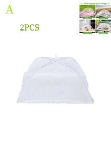 1pc Outdoor Mesh Food Cover, Picnic Accessories, Barbecue And Party Food Tent, Fruit Cover (White Mesh)