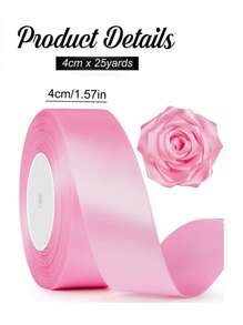 1/2/4 Cuộn Ruy băng satin 4cm tự làm Ruy băng thủ công dùng để làm bó hoa, gói quà, đồ thủ công, làm nơ, trang trí tiệc cưới, ngày của mẹ, tiệc sinh nhật (25 yard/cuộn) - Nhiều màu - Xem 12