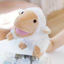 Juguete de peluche suave y lavable de 25 cm/9.84 pulgadas con forma de animales de la jungla, títere de mano para el juego de roles de niños con león, canguro, elefante, jirafa, cerdo, mono, con boca abierta como accesorios de actuación, muñeco de peluche que ofrece a los niños un gran títere de dedo