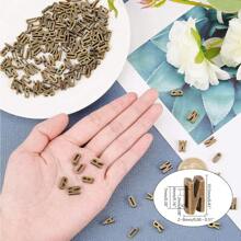 156 piezas, 6 sets de cuentas deslizantes con letras del alfabeto en bronce antiguo, cuentas planas para pulsera, encantos de letras A-Z, cuentas retro sueltas para pulseras plano y brazaletes deslizantes