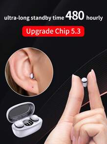 时尚黑色无线耳机，带数字显示、舒适的耳罩式设计、高品质语音通话 - 彩色 - 查看 9