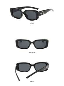 1pc Retro Square Meteor Fashion Glasses, Fashion Street Style Shades For Summer Beach Vacation,Outdoor,Travel Preppy Style For Back To School
