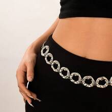Fashionable Versatile Round Metal Belt Chain - Silver - View 6