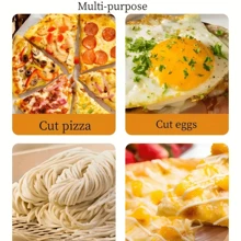 1/2 szt. Zestaw krajalnic do pizzy ze stali nierdzewnej w kształcie topora z uchwytem i ostrym obrotowym ostrzem okrągłym, nadaje się do wałków do krojenia pizzy do ciast, ciasteczek, chleba, ciast itp., do kuchni, jadalni, domowych wypieków małych przedmiotów