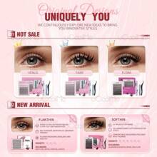 UCoolMe Lashes Kit, Super Hold Lashes Bond And Seal, Clusters Lash Glue Remover Easy To Apply At Home Eyelash Eyelashes - Secret & Flora 套裝 ( 黑膠 ) - 查看 8