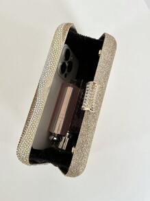 1PC Glitter Bling, ShinyGlamorous, Elegant, ExquisiteRhinestone DecorBoxBag Glamorous Handbag, Evening Bag For Party Girl, Woman, For Female Perfect ForParty, Wedding, Prom, Dinner/Banquet, Best Gift For Women, PerfectFor Party Wedding Prom Dinner/Banquet, Matching With Holiday Party Dress Evening Dress & Sequin DressPerfectly Matching With New YearsOutfit, Tready Party Bags, Perfect ForParty, Wedding, Prom, Dinner/Banquet^ - Gold - View 5