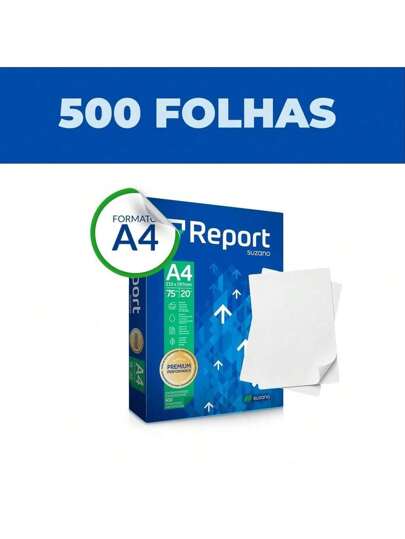 Papel A4 Report 75g Branco Para impressora PremiumBranco Papel Sulfite