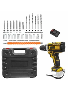 21V 无绳电钻套装 - 串珠和珠宝制作家用工具套装，包含锂电池、钻头套装和 LED 灯 - 非常适合 DIY 和家居项目，情人节男士礼物 - 彩色 - 查看 15