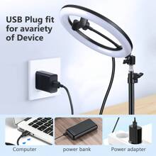 AXNEN 10-calowa lampa pierścieniowa do selfie z opcjonalnym statywem, lampa wypełniająca do fotografii, lampa pierścieniowa LED do nagrywania wideo, transmisja na żywo, odpowiednia do fotografii, nagrywania wideo, transmisji na żywo, spotkań Zoom, ze stojakiem, lampa do selfie