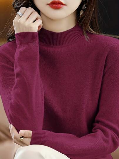 New Arrival Women's Turtleneck Knitted Sweater, Slim Fit Pullover, Versatile For Autumn/Winter