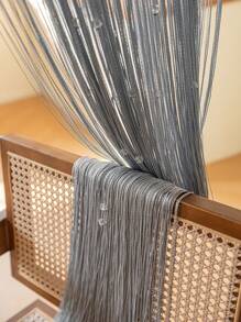 1pc Shiny Gray Tassel Beaded Curtain Door Decor Accessory - Grey - View 4