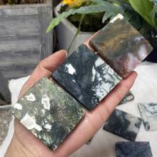 1pc Unpolished Natural Green Agate Slice, Raw Green Agate Stone, Quartz Crystal Slice, Science Educational Specimen, Natural Therapy, Healing Stone, Manifestation Stone, Wicca, Crystal DIY Material, Gift For Boyfriend, Girlfriend, Kids, Crystal Specimen, Men & Women Gift, Crystal Healing, Crystal Gift; Size 6cm+, Each Natural Green Agate Slice Has Unique Patterns, Random Shipment, Please Do Not Purchase If You Mind These Variations - Water Grass Agate - View 7