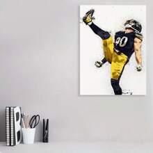 Framed  Creative Canvas Poster - Vibrant Colorful Sports Star Art Painting Print, Wall Art For Bedroom, Office, Living Room, Dormitory, Wall Decor, Home Decoration Gift Idea - 框架 - 查看 3