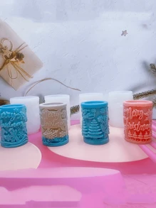 1pc New Miniature Tree Cylinder Silicone Candle Mold DIY For Festival Atmosphere Aromatherapy Desk Decor Accessory