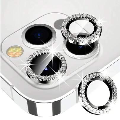 3pcs Camera Lens Protector Film With Metal Ring, Compatible With IPhone 17/16/15/14/13/12/11 Pro Max, Compatible With IPhone 11/12/13/14 Plus/14 Pro Max/15 Pro Max
