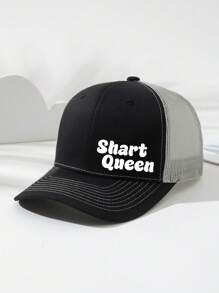1 款男女通用“Shart Queen”字母印花网眼棒球帽，户外太阳帽，礼物，可调节，卡车司机帽适合日常佩戴 - A - 查看 12