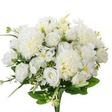 1 pieza/Set de 3 piezas Rosas de té artificiales, flores de hortensias de seda falsa, ramos de plantas falsas para decoración de primavera y otoño, boda, florero de hogar, comedor, dormitorio, día de la madre, fiesta de cumpleaños, decoración de jardín exterior