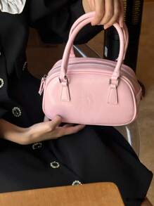2026 Spring/Summer New Cute Mini Handbag, Crossbody Bag, Shoulder Bag, Bowling Bag, Crossbody Bag, Small Square Bag Business Women's Leisure Fashion Daily Commuter Bag, Suitable For Work, Shopping, Dating, Travel, College Students, Women's Bag, Daily Use - Pink - View 7