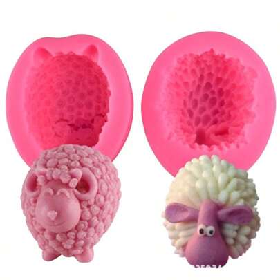 1 件卡通卷毛羊硅胶模具，3D 纹理羊形巧克力/糖果/肥皂/蜡烛模具，DIY 工艺艺术硅胶模具