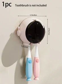 1 件可爱宇航员牙刷架，宇航员形状节省空间的牙刷架壁挂式带自动盖，独特卡通设计浴室储物整理器，无需钻孔安装，牙刷和牙膏盒，卫生防尘牙刷存储，为任何浴室空间增添乐趣和功能。，浴室配件，房间装饰 - 彩色 - 查看 14