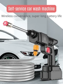 High Pressure Car Wash Water Gun With Quick Connect Nozzle, Stainless Steel Foam Gun, Includes Rechargeable Battery, Red And Black Design, Perfect For Father's Day Or Outdoor Cleaning, High Pressure Washing