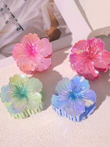 4 件/1 件渐变色花朵爪发夹，波西米亚风格海滩发饰，女士发夹发夹发夹发夹发夹，爪夹