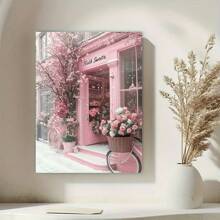 Charming Floral Canvas Art Print With Wooden Frame - Perfect For Home & Office Decor, Ideal Gift For Flower Enthusiasts,  Romantic, Vertical Orientation, Perfect For Room Decor,Room Ready To Hang Wrapped Canvas With Frame,Can Be Hung