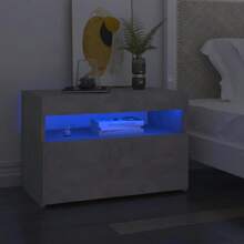 Table de chevet avec lumières  béton gris 60x35x40 cm