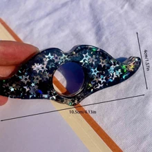 1pc Sparkling Star And Mustache Bookmark, Creative Starry Sky Bookmark Reading Assistant, Reading Accessory, Thumb Book Holder, Book Stand, Resin Bookmark, Book Press