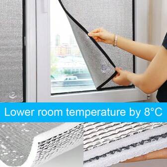 Window Sun Shade Film Home Sunshade Protector Pad Aluminum Foil Insulation Film Sunshine Room Anti-UV Sun Protection Film Curtains Curtains For Living Room Kitchen Room Decor Home Decor Living Room Curtain Kitchen Decor Living Room Decor Room Decor Curtains Bedroom