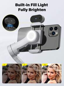 Pro Gimbal With AI Tracker Gimbal Stabilzier Portable Handheld Gimbal Stabilizer Foldable Selfie Vlog Auto-Follow Rotation Auto Face Tracking Smart 3 Axis Gimbal For All Phones Compatible With Iphone Android Phone Mobile Phone ,Camera Intelligent Follow Camera Phone Holder, 360 ° Rotation Suitable For Summer Vaction, Travel Holiday, Live Streaming,Vlog,Family Gatherings,For Handheld Selfie,Outdoor Activities, Interviews - Dark Grey - View 4