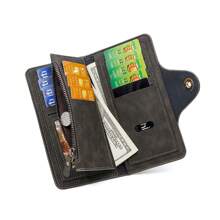 1 PC Personalized Customized Letter Name Men's Wallet, ID Bag Credit Card Bag, Long Retro Card Bag Business PU Wallet, Casual Magnetic Buckle Wallet, Suitable For Relatives, Friends, Lovers, Couples, Parents, Father's Day, Valentine's Day - Multicolor - View 4