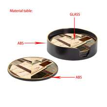 Classic Stone Pattern Coaster Set, Luxury Golden Plating Coaster Set, Premium B Series